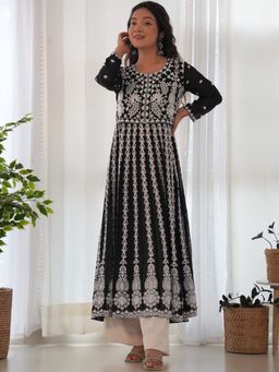 Gahan - Womens Viscose Rayon Embroidered Anarkali Kurta