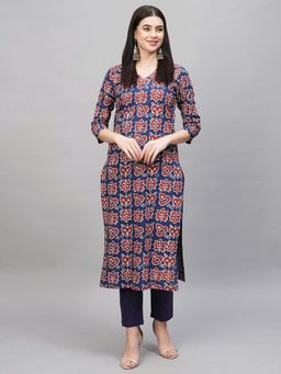 Gahan - Womens Viscose Rayon Straight Printed Kurta with Pant