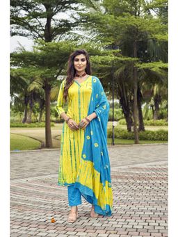 Gahan - Womens Viscose Rayon Straight Printed Kurta with Pant & Dupatta