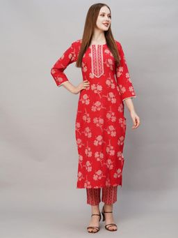 Gahan - Womens Viscose Rayon Straight Printed Kurta with Pant