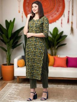 Gahan - Womens Viscose Rayon Straight Printed Kurta with Pant