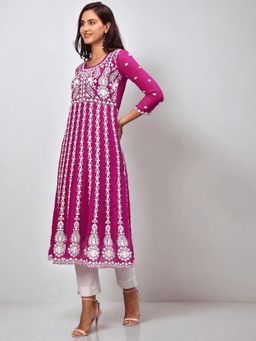Gahan - Womens Viscose Rayon Embroidered Anarkali Kurta