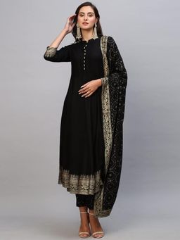 Gahan - Womens Viscose Rayon Anarkali Printed Kurta with Pant & Dupatta