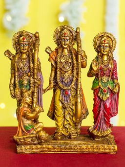 DecorTwist - Gold Polyresin Lord Ram Darbar Murti Idol Statue Showpiece
