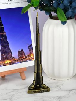 DecorTwist - Gold Metal Burj Khalifa Showpiece for Home & Office Decor