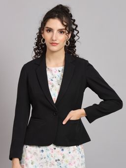 Powersutra - Notch Collar Short Blazer Black