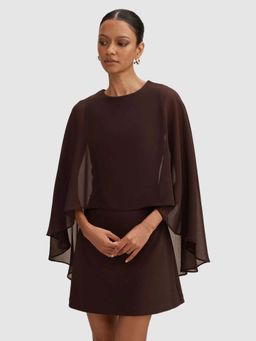 Forever New - Brown Solid Plain Bodycon Dress