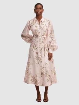 Forever New - Pink Floral A-Line Dress with Belt