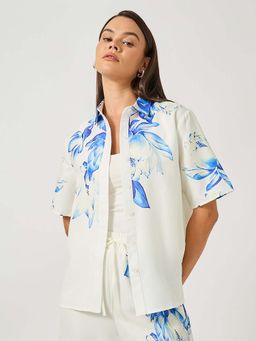 Styli - White Printed Regular Fit Shirt