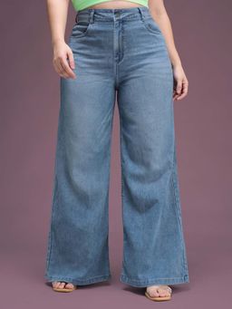 Miss Chase - Blue Solid Plain Jeans