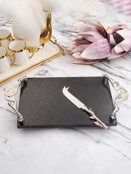 Smokey Cocktail - Marble Cheese Board With Knife (Silver)