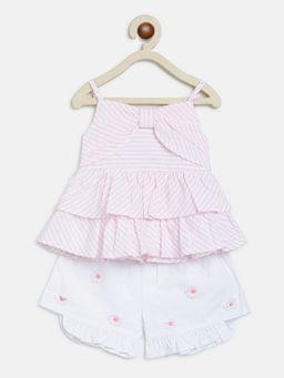 Nautinati - Girls Pink Top with Shorts (Set of 2)
