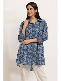Rangriti - Women Indigo Cotton Straight Kurti