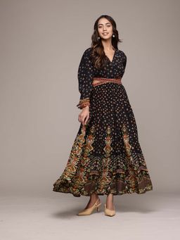 Ritu Kumar - Black Gopuram Maxi Dress