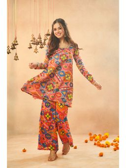 RAISIN - Multi-Colored Chinon Embroidered Kurta with Palazzo (Set of 2)