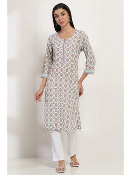 Rangriti - Women Teal Viscose Rayon Straight Kurta