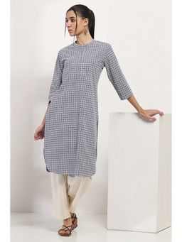 Rangriti - Women Indigo Viscose Rayon Straight Kurta