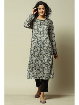 Rangriti - Women Blue Acrylic Printed Kurta