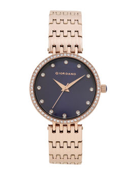 Giordano - Analogue Blue Colour Women's Watch With Rose Gold Band