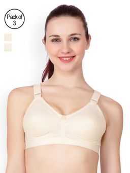 Floret - Pack of 3 Solid Full Coverage Bra - Nude