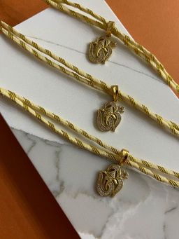 Digital Dress Room - Beautiful Thread Rakhi American Diamond Lord Ganesha Om Rakhi (Pack of 3)