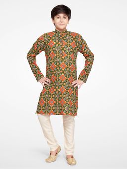 Jeetethnics - Boys Green Kurta Pyjama (Set of 2)
