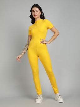 KOTTY - Women Half Sleeve High Neck Solid Jumpsuit