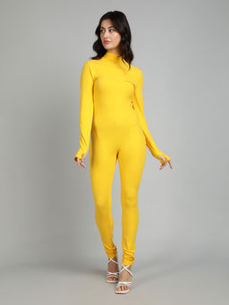 KOTTY - Women Long Sleeve High Neck Solid Jumpsuit