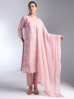 House Of Dharaa - Women Embroidery Silk Stylish Trendy Kurta with Pant and Dupatta (Set of 3)