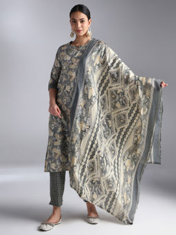 House Of Dharaa - Women Printed Stylish Trendy Kurta with Pant and Dupatta (Set of 3)