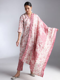 House Of Dharaa - Women Printed Stylish Trendy Kurta with Pant and Dupatta (Set of 3)