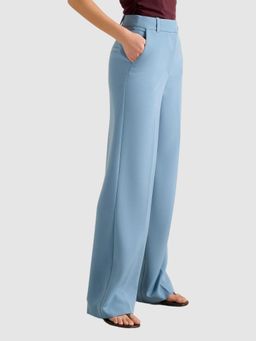 Forever New - Blue Solid Straight Trouser
