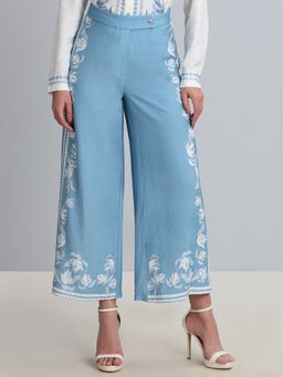 VERO MODA - Blue Floral Wide Pant