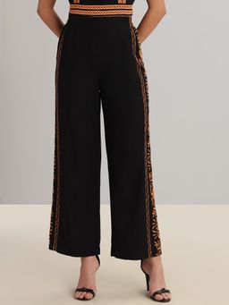 VERO MODA - Black Embroidered Wide Pant