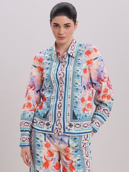 VERO MODA - Multi-Color Floral Collar Neck Shirt