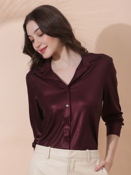 Globus - Brown Solid Collar Neck Shirt