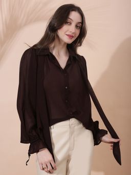 Globus - Brown Solid Collar Neck Shirt