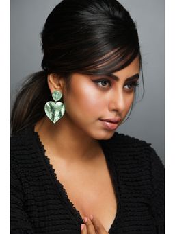 MNSH - Crushed Heart Green Earrings