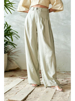 CANOOPI - Pistachio Side Pleat Green Trouser