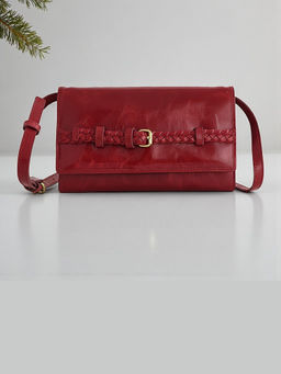 LODIS - Women Red Leather Solid Wallet