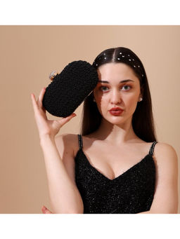 HOUSE OF WEBHIN - Lulu Black Oval Clutch