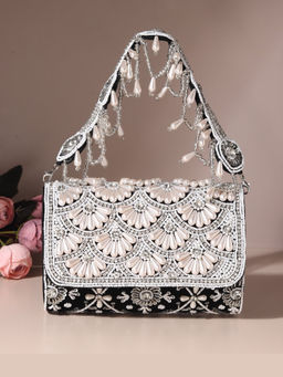 HOUSE OF WEBHIN - Noorani Black Flap Bag