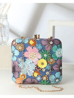 HOUSE OF WEBHIN - Flora Blue Clutch