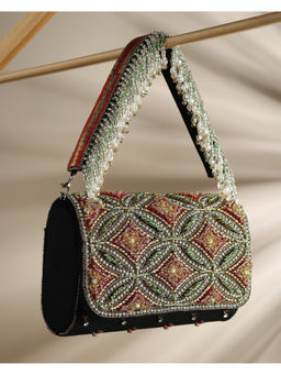 HOUSE OF WEBHIN - Jugnu Black Flap Bag