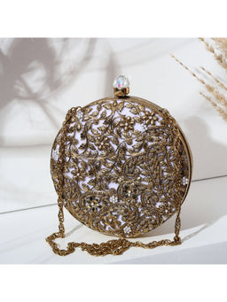 HOUSE OF WEBHIN - Amaira Golden Round Brass Clutch