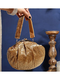 HOUSE OF WEBHIN - Zeenat Gold Nalki Batua Bag