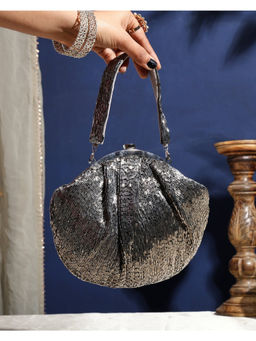 HOUSE OF WEBHIN - Zeenat Silver Nalki Batua Bag