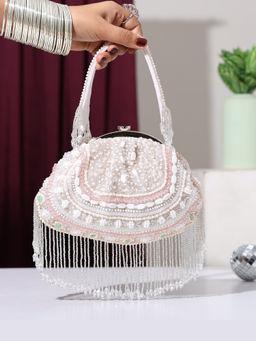 HOUSE OF WEBHIN - Sunehri White Batua Bag
