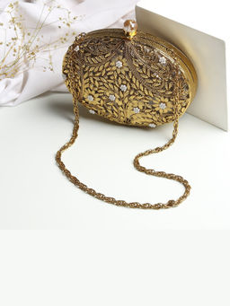 HOUSE OF WEBHIN - Zarika Luxury Brass Gold Clutch Bag