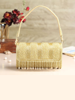 HOUSE OF WEBHIN - Yashika Gold Flap Bag